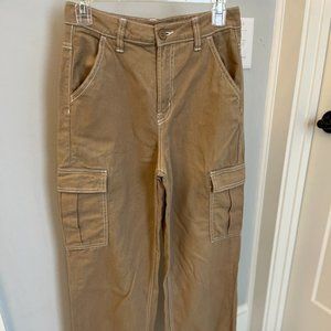 H&M wide leg cargo cotton stretch size 0